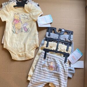 Disney Winnie the Pooh Infant Clothing Set - Yellow and Gray